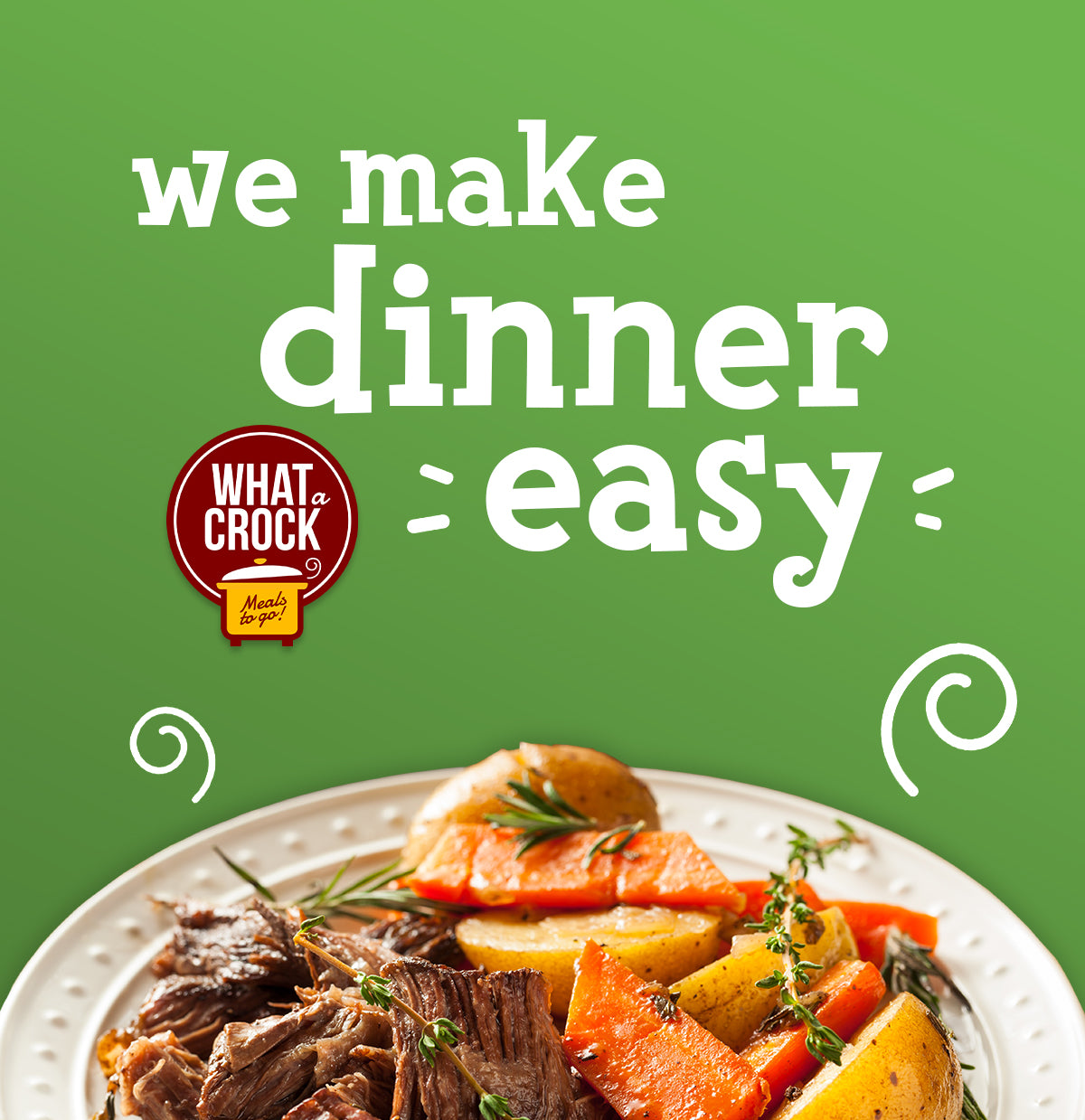 What a Crock delivers easy, prepared slow cooker & crockpot meals nationwide. America's easiest meal kit company. Boil in bag and instant pot dinners available.