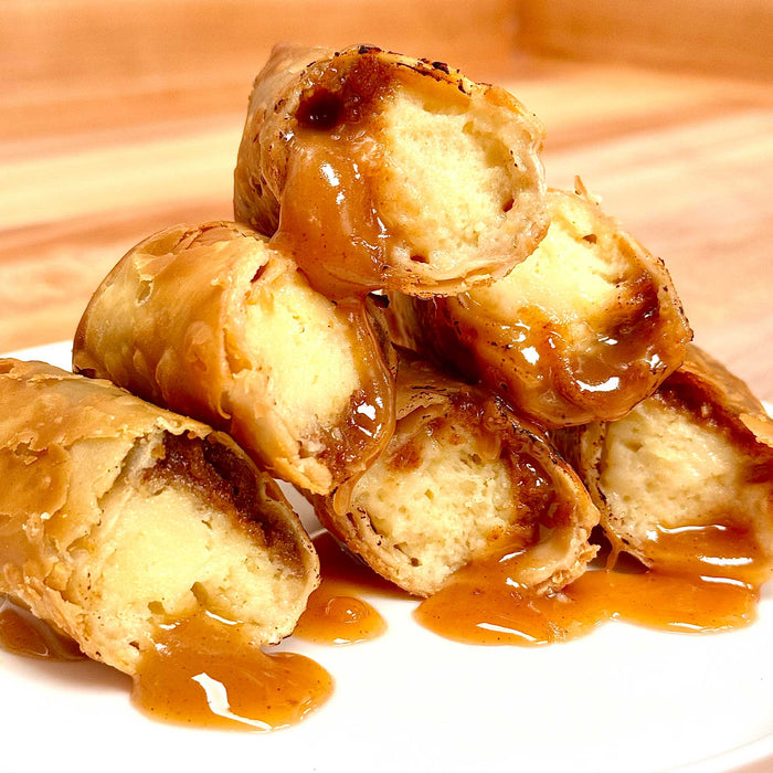 Caramel Cheesecake Egg Rolls (Air Fryer & Oven)