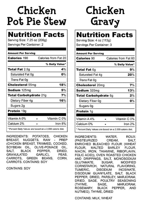 Chicken Pot Pie Stew Nutrition Facts