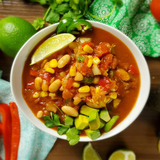 Veggie White Bean Chili (Vegan) - What a Crock delivers easy, prepared slow cooker & crockpot meals nationwide. America's easiest meal kit company. Boil in bag and instant pot dinners available.