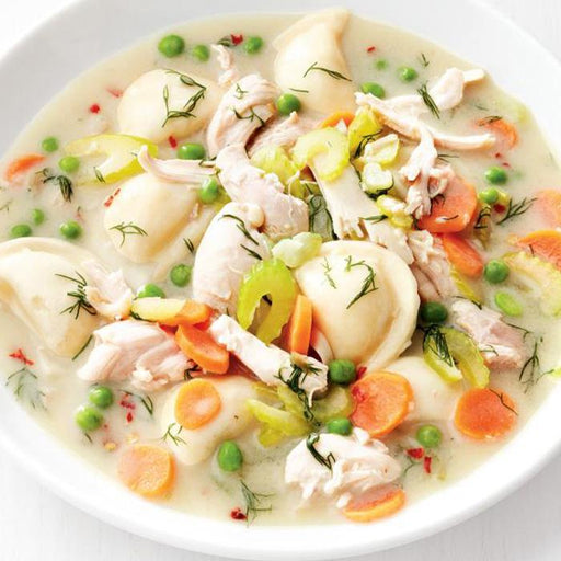 Chicken Pierogi Stew - What a Crock delivers easy, prepared slow cooker & crockpot meals nationwide. America's easiest meal kit company. Boil in bag and instant pot dinners available.