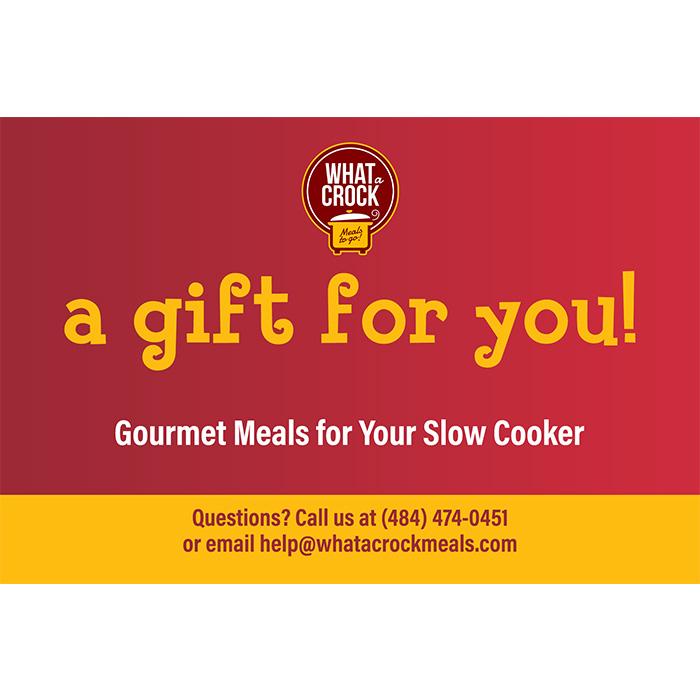 Greeting Card - Save money with our gift bundles. What a Crock delivers easy, prepared slow cooker & crockpot meals nationwide. America's easiest meal kit company. The perfect gift - corporate packages, get well soon, sympathy, thank you, and more.